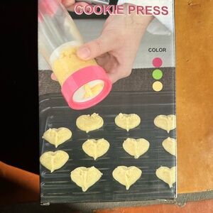 Cookie Press with Pink Lid